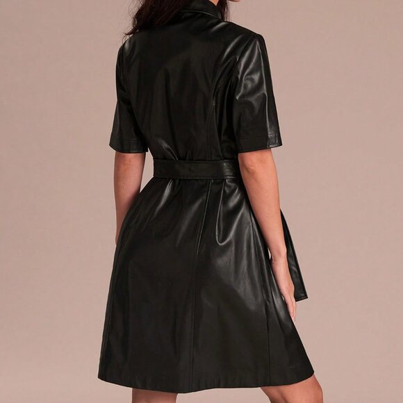 Black Elegant Women's Mini Dress - Picture 2 of 7